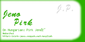 jeno pirk business card